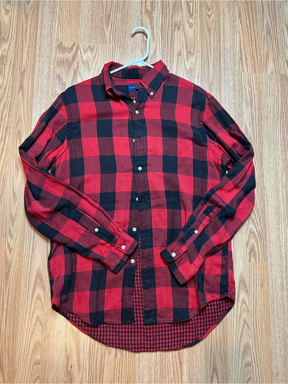 Ralph Lauren Red and Black Buffalo Check Button-Down Shirt
